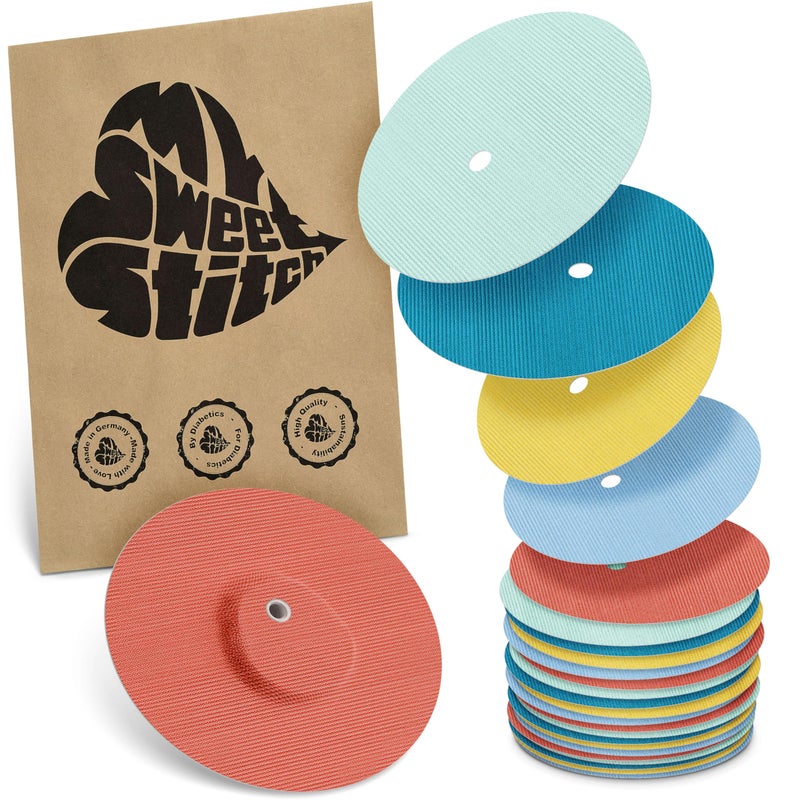 MySweetStitch | Patch for Dexcom G7 with Ventilation Hole | Waterproof | (25 Pieces) | Made in Germany | Outer Ã˜ 65mm, Inner Ã˜ 4mm | Pastel